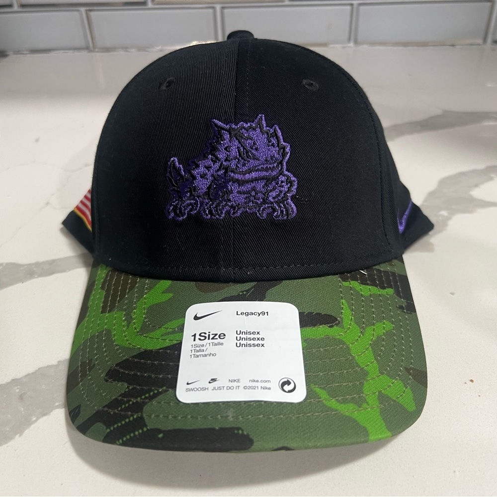 TCU Texas Christian University Horned Frogs Nike Hat Adjustable Cap Military